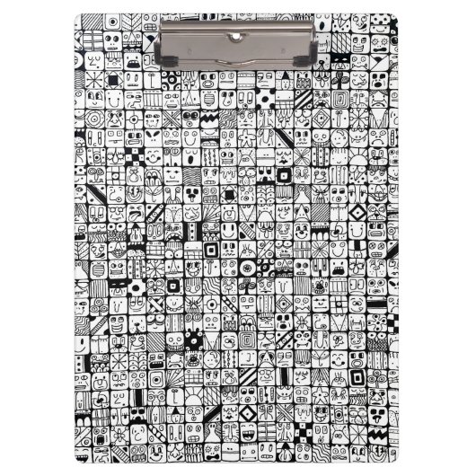 Porte-bloc Funny Cartoon Faces Squares (Devant)