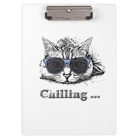 Porte-bloc Funny Cat Chilling With Cute Sunglasses           (Devant)
