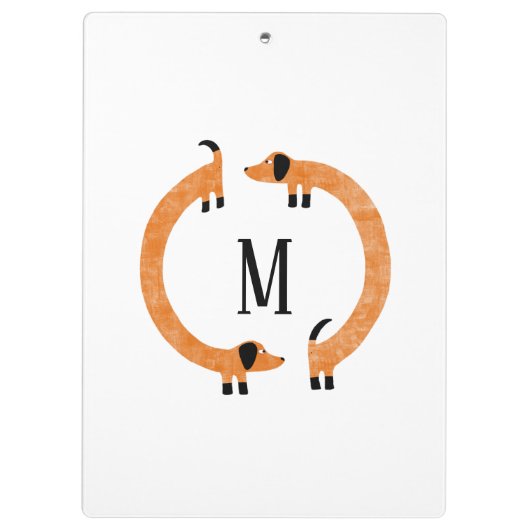 Porte-bloc Funny Dachshund Saucisse Chien Monogramme (Dos)