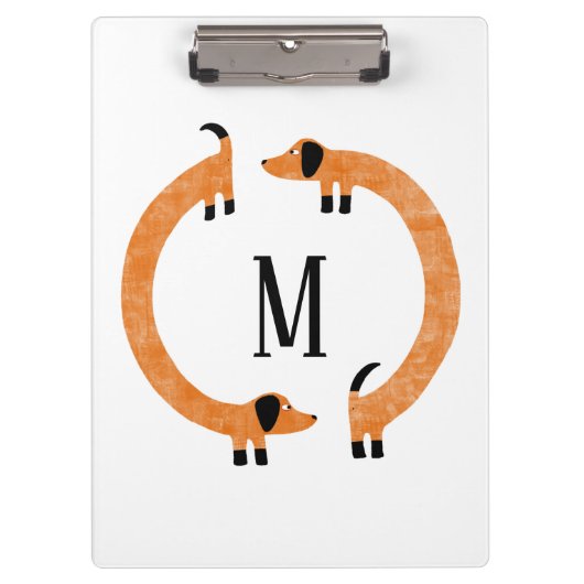 Porte-bloc Funny Dachshund Saucisse Chien Monogramme (Devant)