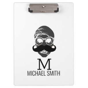 Porte-bloc Funny Mustache Monogramme #2