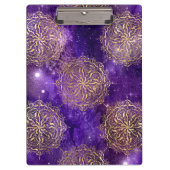 Porte-bloc Galaxie dorée et violette Motif Mandala Dharma (Devant)