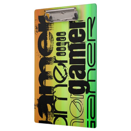 Porte-bloc Gamer ; Vert, orange et jaune vif (Gauche)