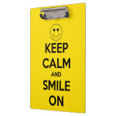 Porte-bloc Gardez le calme et souriez sur le jaune (Gauche)