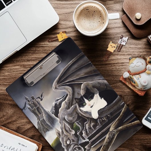 Porte-bloc Gargoyle noir blanc