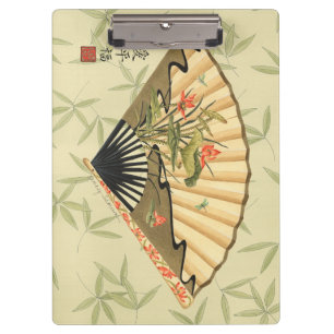 Porte-bloc Geisha Fan avec Feuille et Floral Print