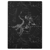 Porte-bloc Gemini Constellation Map Engraving par Hevelius (Dos)