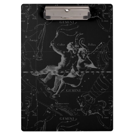 Porte-bloc Gemini Constellation Map Engraving par Hevelius (Devant)