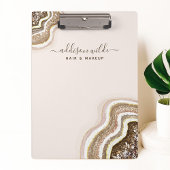 Porte-bloc Geode d'agate doré champagne Brun Glitter