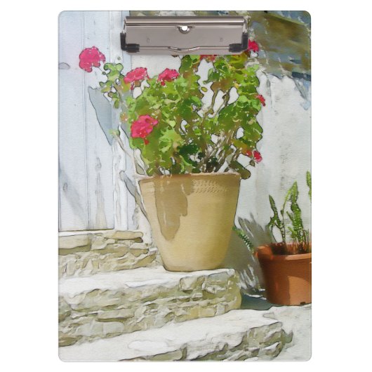 Porte-bloc Géranium de couleur rouge (Devant)