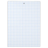 Porte-bloc Gingham Bleu Clair Monogramme Classique (Dos)