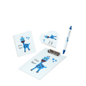 Porte-bloc Girafe bleue