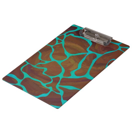 Porte-bloc Girafe Marron et Imprimé Bleu-vert (Incliné)
