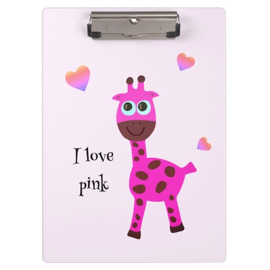 Porte-bloc girafe rose (Devant)