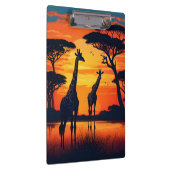 Porte-bloc Girafes au trou d'eau au coucher du soleil (Swatch)