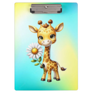 Porte-bloc Giraffe bébé mignonne avec Fleur marguerite-88681