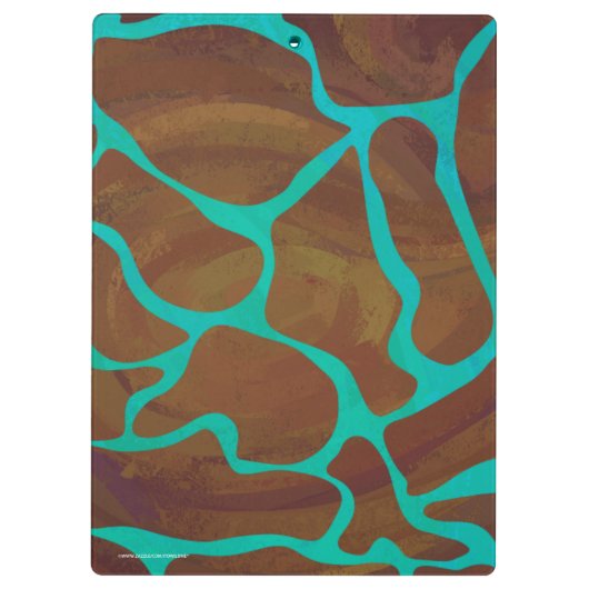 Porte-bloc Giraffe Impression Brown et Turquoise (Dos)