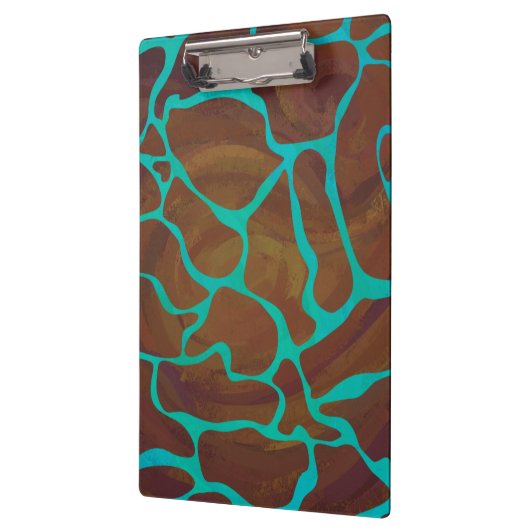 Porte-bloc Giraffe Impression Brown et Turquoise (Gauche)