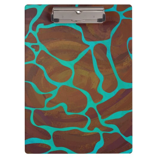 Porte-bloc Giraffe Impression Brown et Turquoise (Devant)