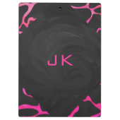 Porte-bloc Giraffe rose chaude et noire (Dos)