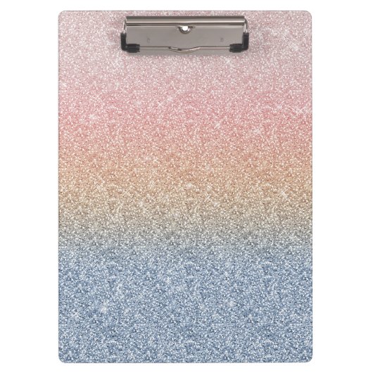 Porte-bloc Girly Blush Rose Gold Blue ombre (Devant)