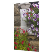 Porte-bloc Gîte écossais avec pétunias et rose (Gauche)