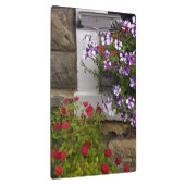 Porte-bloc Gîte écossais avec pétunias et rose (Swatch)