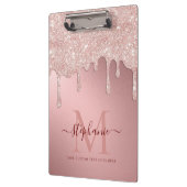 Porte-bloc Glam Blush Parties scintillant rose goutte d'huile (Gauche)