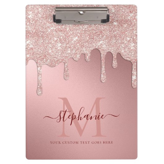 Porte-bloc Glam Blush Parties scintillant rose goutte d'huile (Devant)