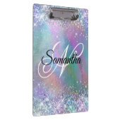 Porte-bloc Glitt Iridescente Arc-en-ciel Foil Fancy Monogramm (Swatch)