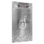 Porte-bloc Glittery Silver Foil Elegant Monogrammed (Swatch)
