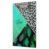 Porte-bloc Glittery Turquoise Tropical Empreinte de léopard p (Gauche)