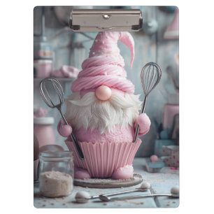 Porte-bloc Gnome Cupcake à pâtisserie rose adorable