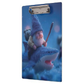 Porte-bloc Gnomes Whimsical chevauchant des requins (Gauche)