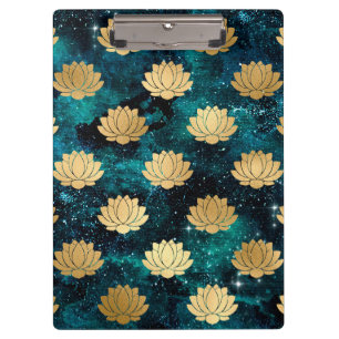 Porte-bloc Gold & Dark Green Galaxy Dharma Mandala Motif