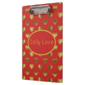 Porte-bloc Gold Hearts sur Red Personnalisable (Gauche)