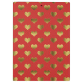 Porte-bloc Gold Hearts sur Red Personnalisable (Dos)