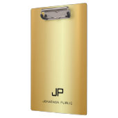 Porte-bloc Gold Look moderne Monogramme Modèle élégant (Gauche)