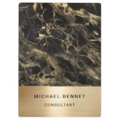 Porte-bloc Gold Metallic Black Marble Consultant Business (Dos)