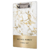 Porte-bloc Gold Metallic Marbre blanc Consultant (Gauche)