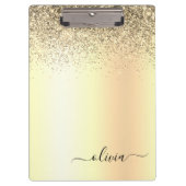 Porte-bloc Gold Parties scintillant Girly Luxe Moderne Monogr (Devant)