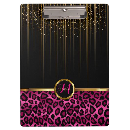 Porte-bloc Gold Starlight et Bright Pink Parties scintillant (Devant)
