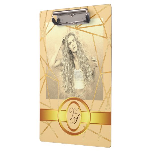 Porte-bloc Golden Geometry Girl Mode Moderne Élégant #7 (Gauche)