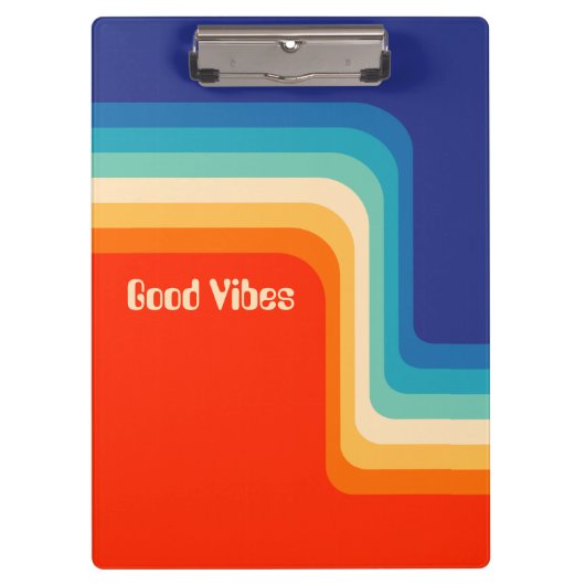 Porte-bloc Good Vibes les années 70 Ombre personnalisable (Devant)