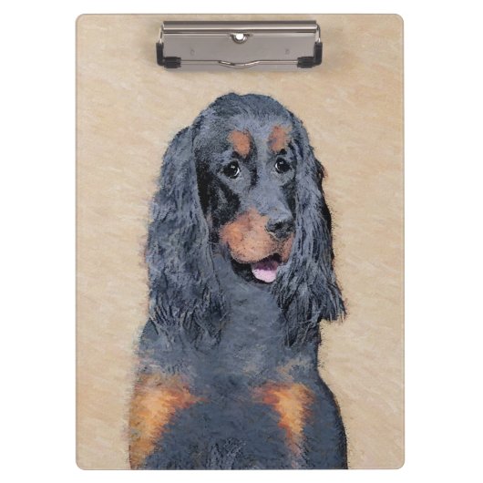 Porte-bloc Gordon Setter Peinture - Joli art original chien (Devant)