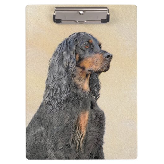 Porte-bloc Gordon Setter Peinture - Joli art original chien (Devant)