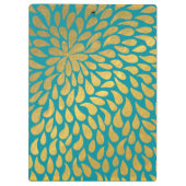 Porte-bloc Gouttelettes abstraites d'or de tons turquoises (Dos)