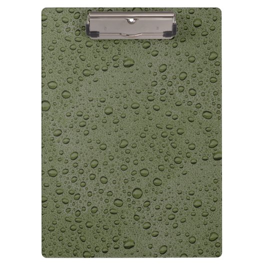 Porte-bloc gouttelettes d'eau verte d'olive (Devant)