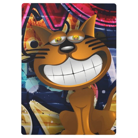 Porte-bloc Graffiti Art Chat souriant (Dos)