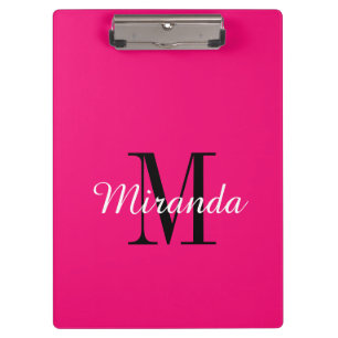 Porte-bloc Grand porte - bloc monogramme couleur rose néon p